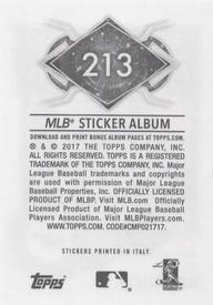 2017 Topps Stickers #213 Josh Reddick Back