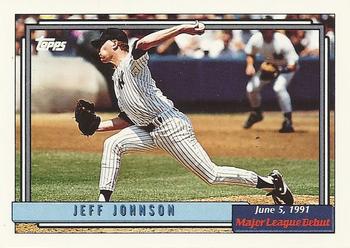 1992 Topps Major League Debut 1991 #90 Jeff Johnson Front