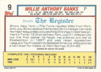 1992 Topps Major League Debut 1991 #9 Willie Banks Back