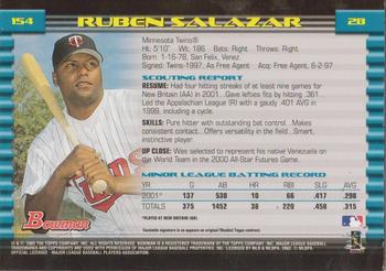 2002 Bowman - Gold #154 Ruben Salazar  Back