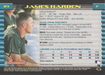 2002 Bowman - Gold #173 James Harden Back