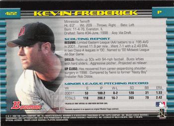 2002 Bowman - Gold #422 Kevin Frederick  Back