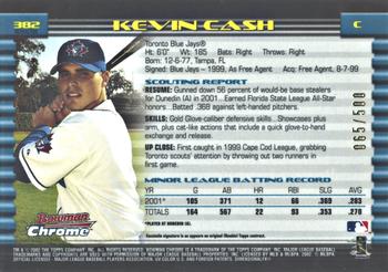 2002 Bowman Chrome - Refractors #382 Kevin Cash  Back