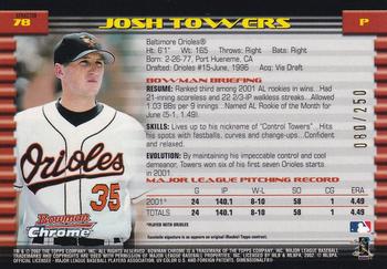 2002 Bowman Chrome - X-Fractors #78 Josh Towers  Back