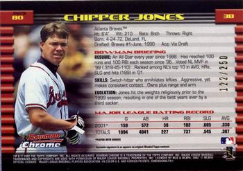 2002 Bowman Chrome - X-Fractors #80 Chipper Jones  Back