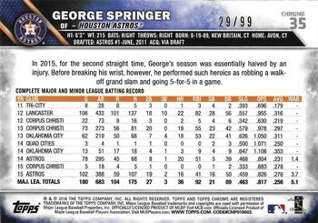 2016 Topps Chrome - Green Refractor #35 George Springer Back