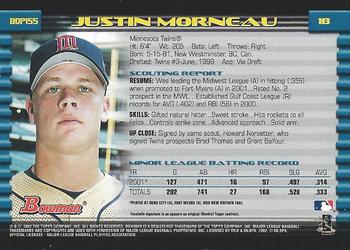 2002 Bowman Draft Picks & Prospects - Gold #BDP155 Justin Morneau  Back