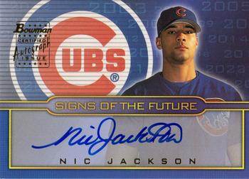 2002 Bowman Draft Picks & Prospects - Signs of the Future #SOF-NJ Nic Jackson Front