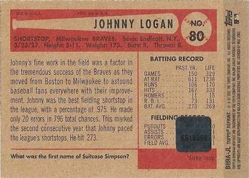 2002 Bowman Heritage - 1954 Reprints Autographs #BHRA-JL Johnny Logan  Back