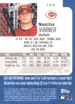 2002 Bowman's Best - Blue #155 Noochie Varner Back