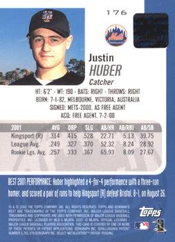 2002 Bowman's Best - Blue #176 Justin Huber Back