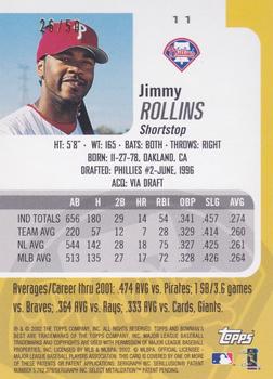 2002 Bowman's Best - Gold #11 Jimmy Rollins  Back