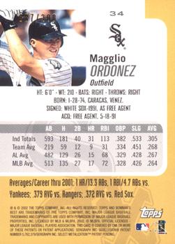 2002 Bowman's Best - Red #34 Magglio Ordonez  Back