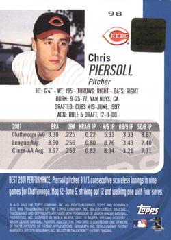 2002 Bowman's Best - Red #98 Chris Piersoll Back