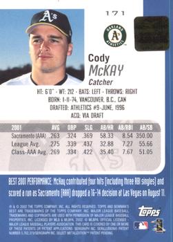 2002 Bowman's Best - Red #171 Cody McKay Back