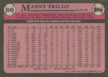 1989 Topps #66 Manny Trillo Back