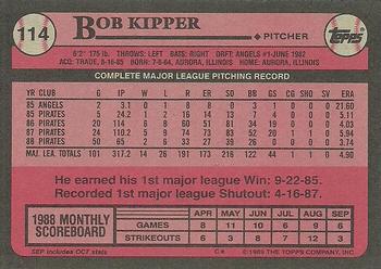 1989 Topps #114 Bob Kipper Back