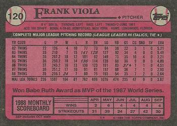 1989 Topps #120 Frank Viola Back