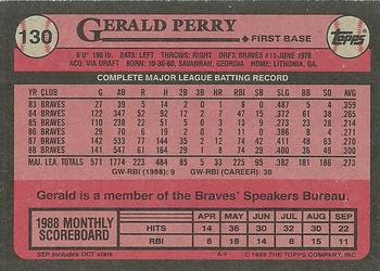 1989 Topps #130 Gerald Perry Back