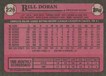 1989 Topps #226 Bill Doran Back