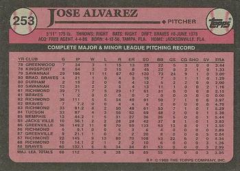 1989 Topps #253 Jose Alvarez Back