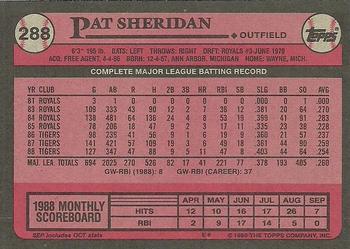 1989 Topps #288 Pat Sheridan Back