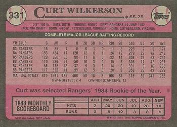 1989 Topps #331 Curt Wilkerson Back