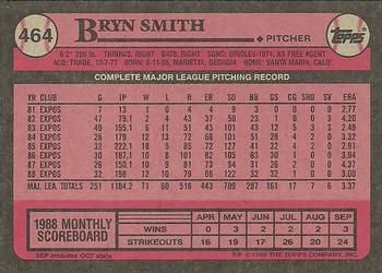 1989 Topps #464 Bryn Smith Back