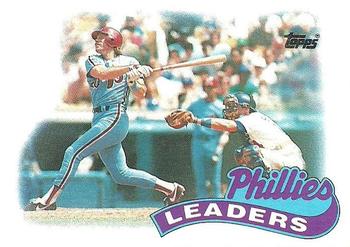 1989 Topps #489 Phillies Leaders Front