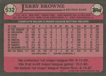 1989 Topps #532 Jerry Browne Back