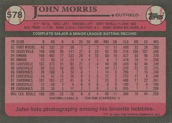 1989 Topps #578 John Morris Back
