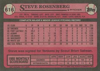 1989 Topps #616 Steve Rosenberg Back
