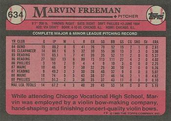1989 Topps #634 Marvin Freeman Back