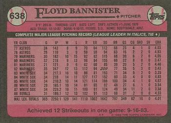 1989 Topps #638 Floyd Bannister Back