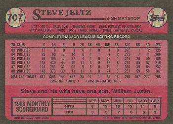 1989 Topps #707 Steve Jeltz Back