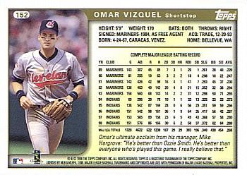 1999 Topps #152 Omar Vizquel Back
