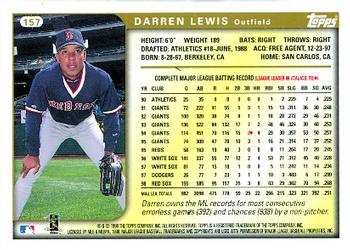 1999 Topps #157 Darren Lewis Back