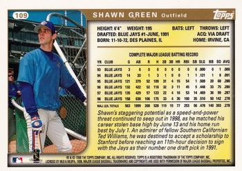 1999 Topps #109 Shawn Green Back