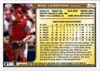 1999 Topps #159 Mike Lieberthal Back