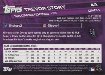 2017 Topps #42 Trevor Story Back