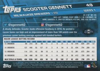 2017 Topps #49 Scooter Gennett Back