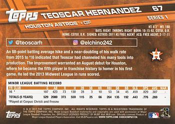 2017 Topps #67 Teoscar Hernandez Back