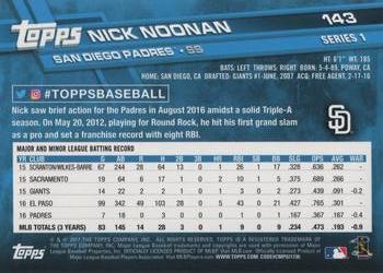 2017 Topps #143 Nick Noonan Back