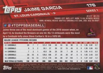 2017 Topps #176 Jaime Garcia Back