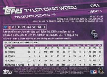 2017 Topps #311 Tyler Chatwood Back