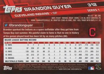 2017 Topps #312 Brandon Guyer Back