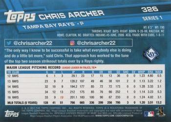 2017 Topps #326 Chris Archer Back