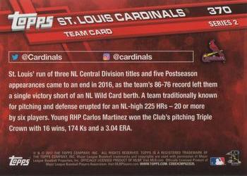 2017 Topps #370 St. Louis Cardinals Back