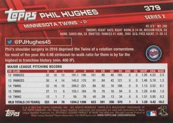 2017 Topps #379 Phil Hughes Back