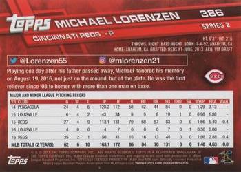 2017 Topps #386 Michael Lorenzen Back